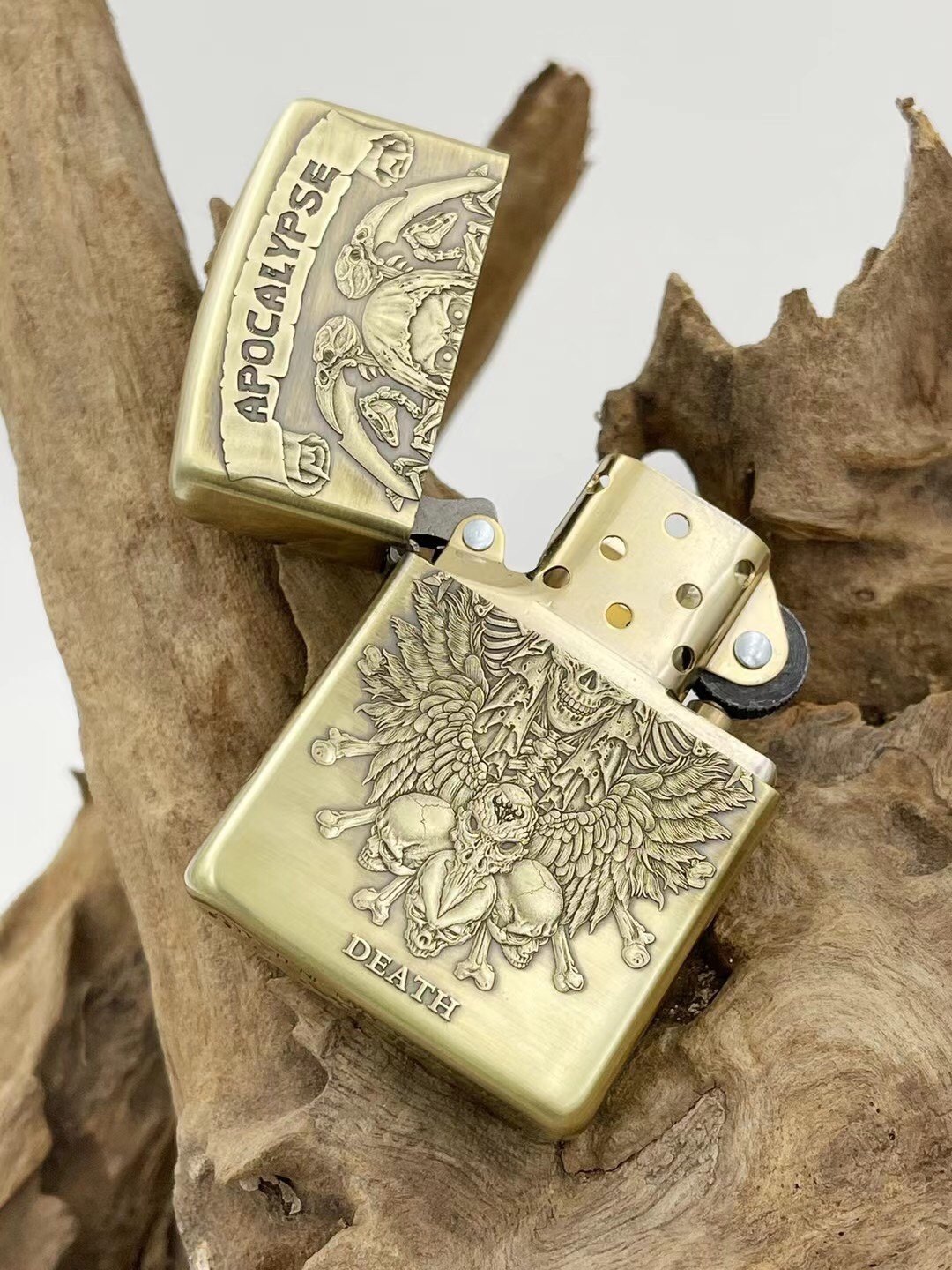 zippo打火机纯铜盔甲蚊版天启四骑士启示录浮雕雕版zippo