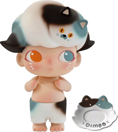 包邮popmart泡泡玛特dimooworld三花猫大娃手办公仔潮玩盲盒