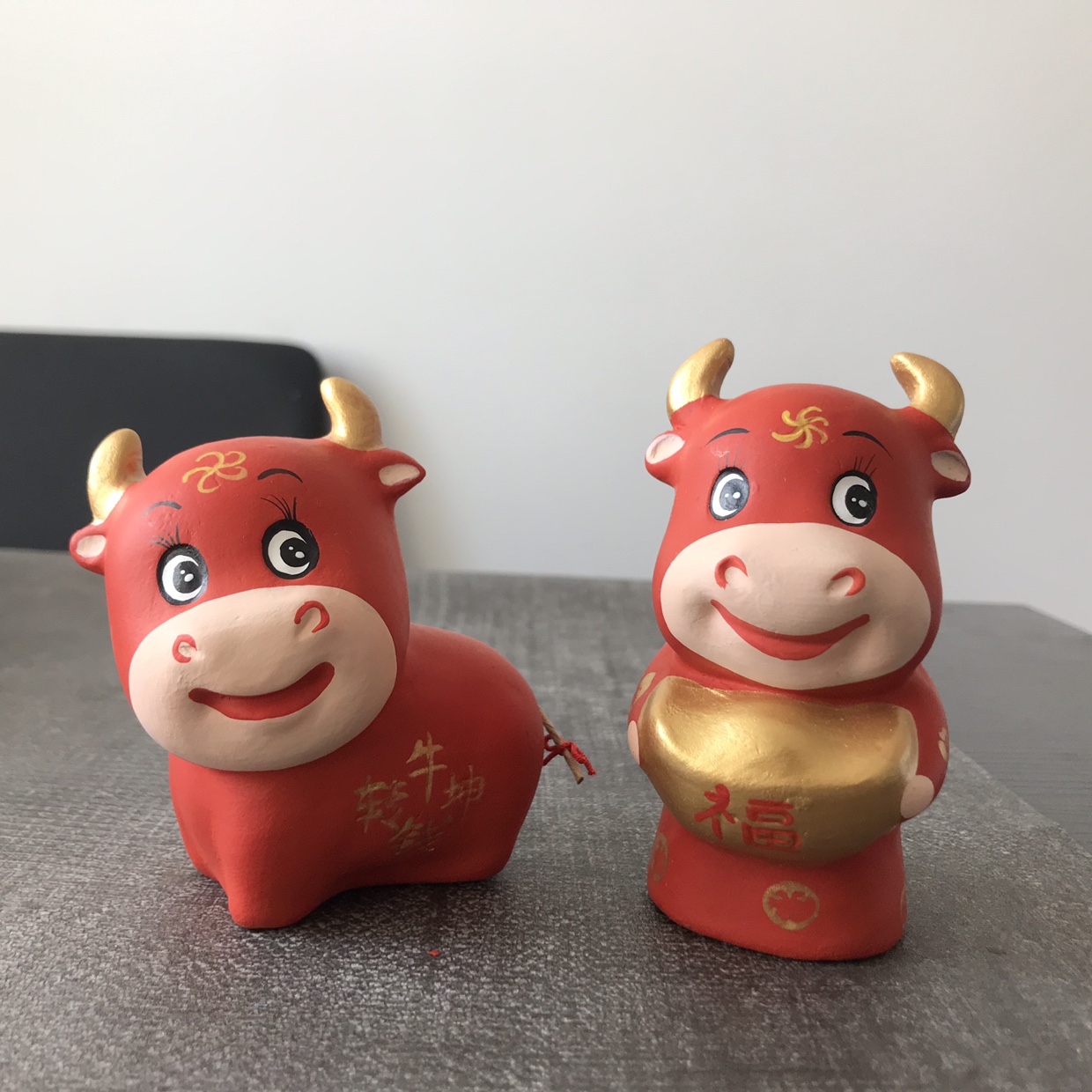 摆件牛年牛送扭转乾坤泥人张牛年新款生肖泥人