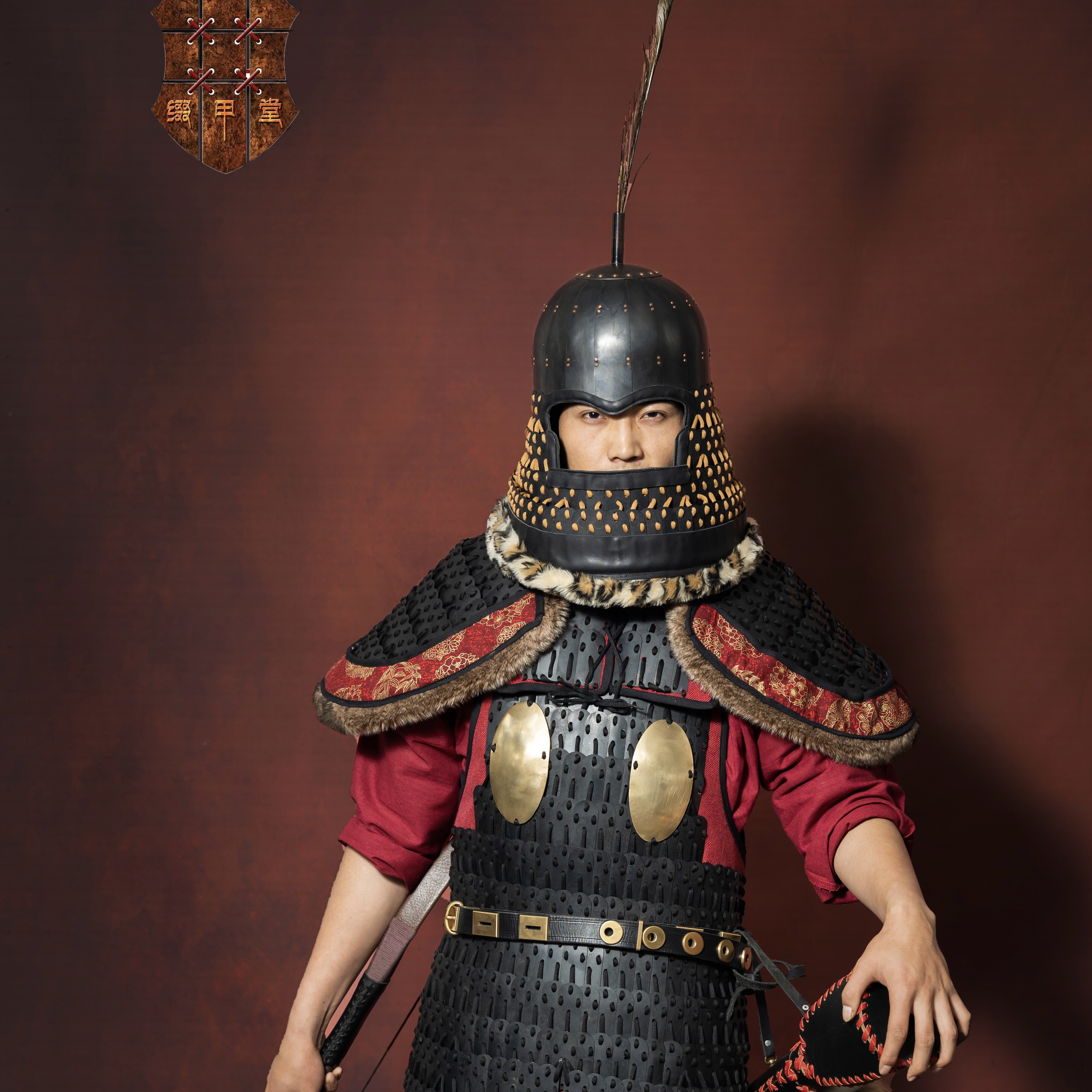 缀甲长乐公主甲胄仪卫图唐直身盔甲