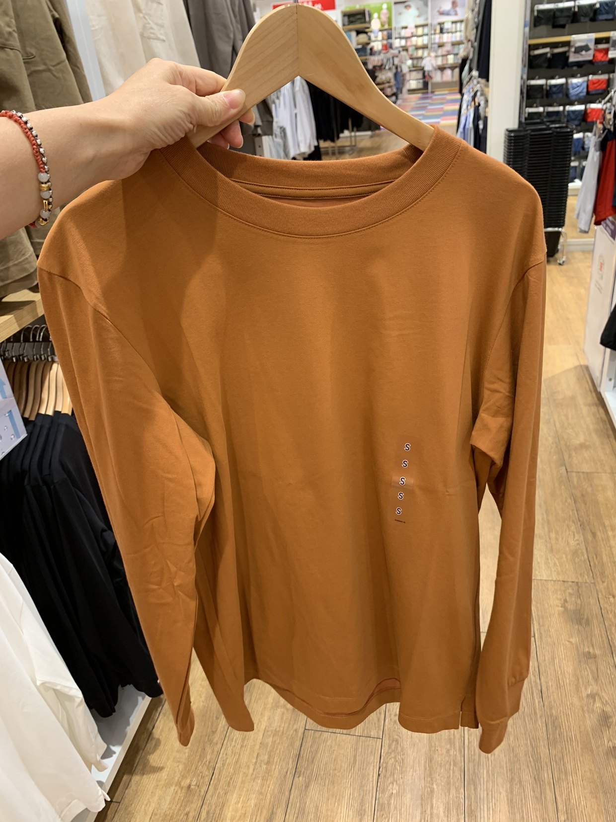 优衣库男装女装airism混纺圆领休闲舒适长袖440523t恤