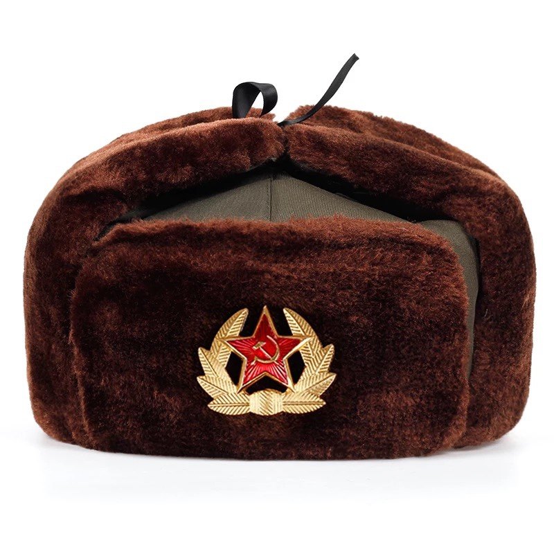 雷锋帽男爸爸东北防寒骑车护耳加厚苏联军帽帽子