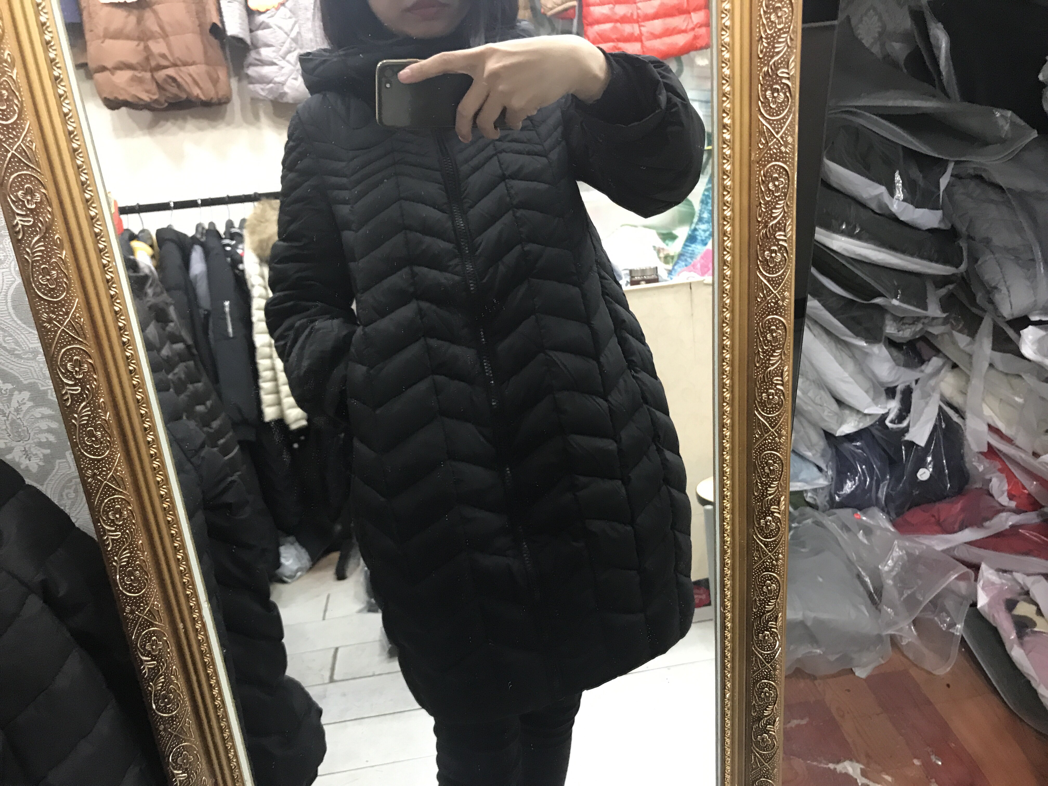 外套特价轻薄有型羽绒长款黑色白鸭绒羽绒服飞雁羽绒服