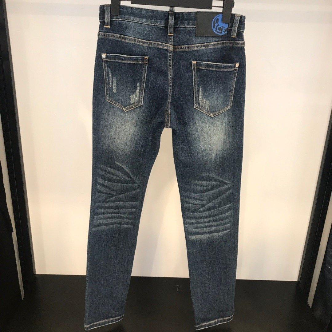 ice冰山男士2020秋冬新品时尚卡通烫钻水洗牛仔裤