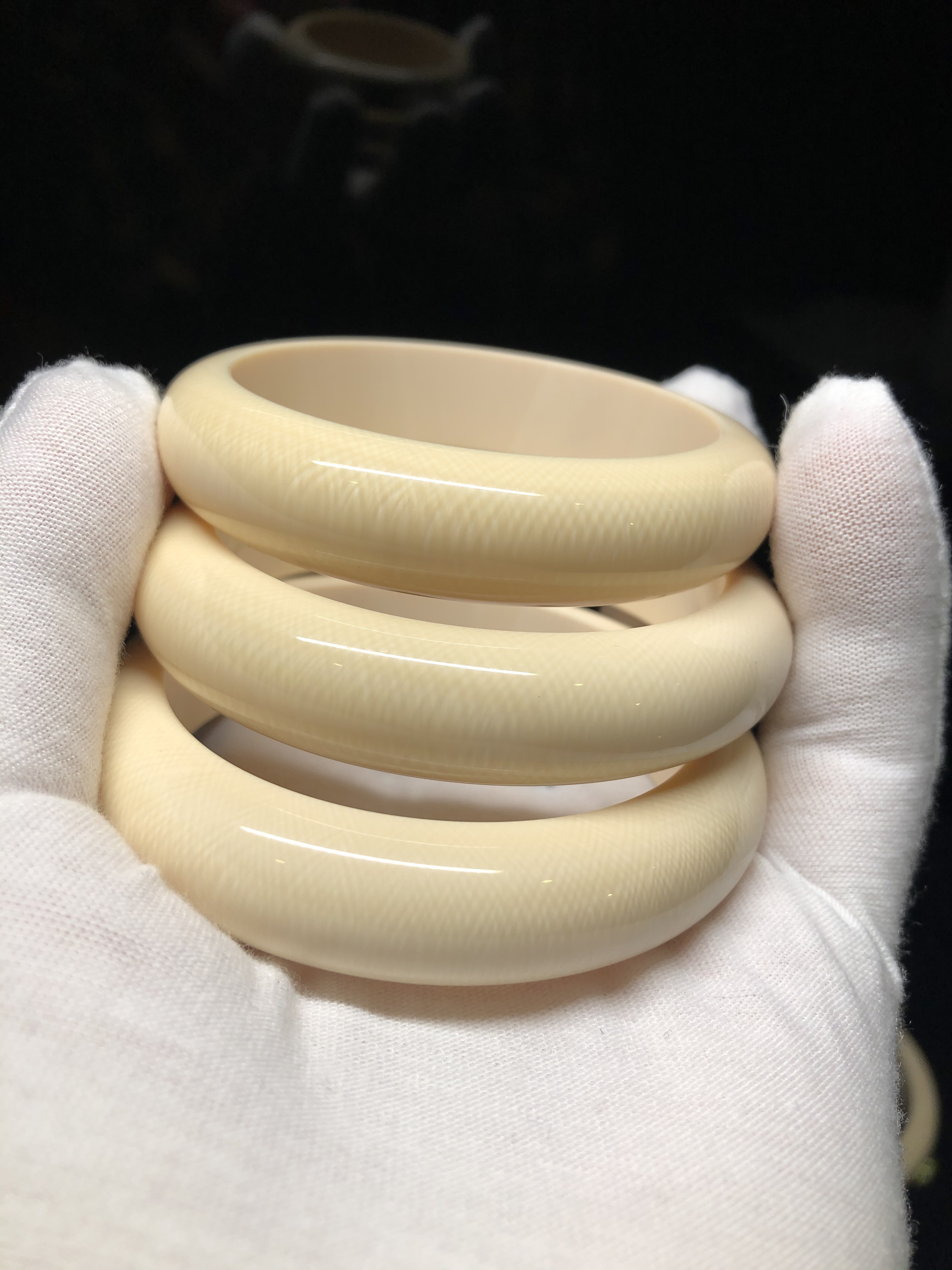 万鸿猛犸猛犸象象牙女士手镯贵妃镯子文玩简约手镯