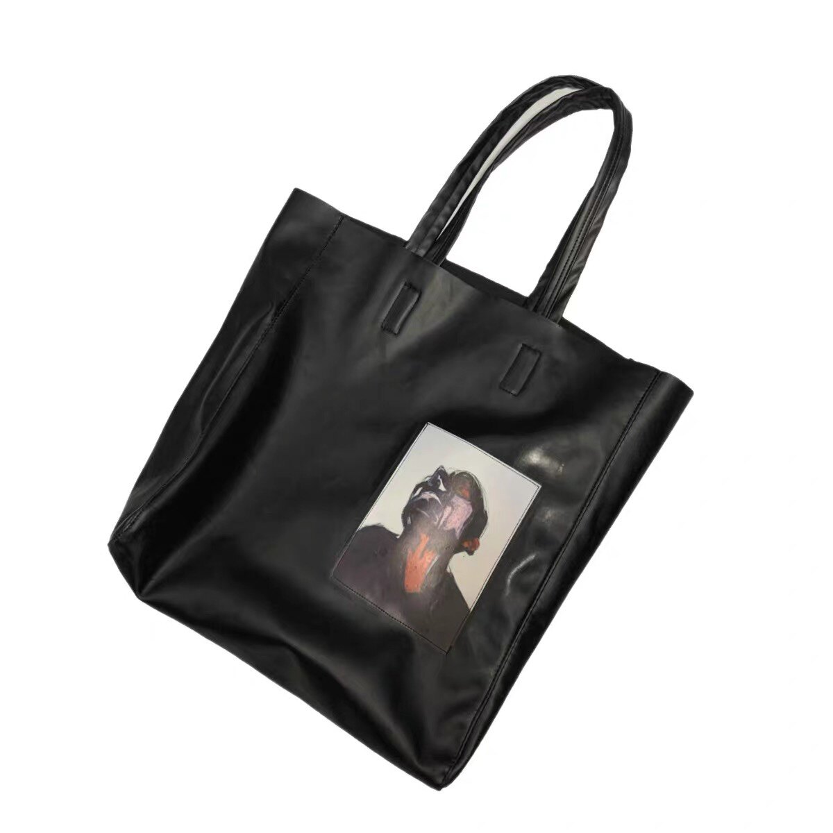 手工定制1of1remake烫画手提包大容量软皮皮包挎包挎包