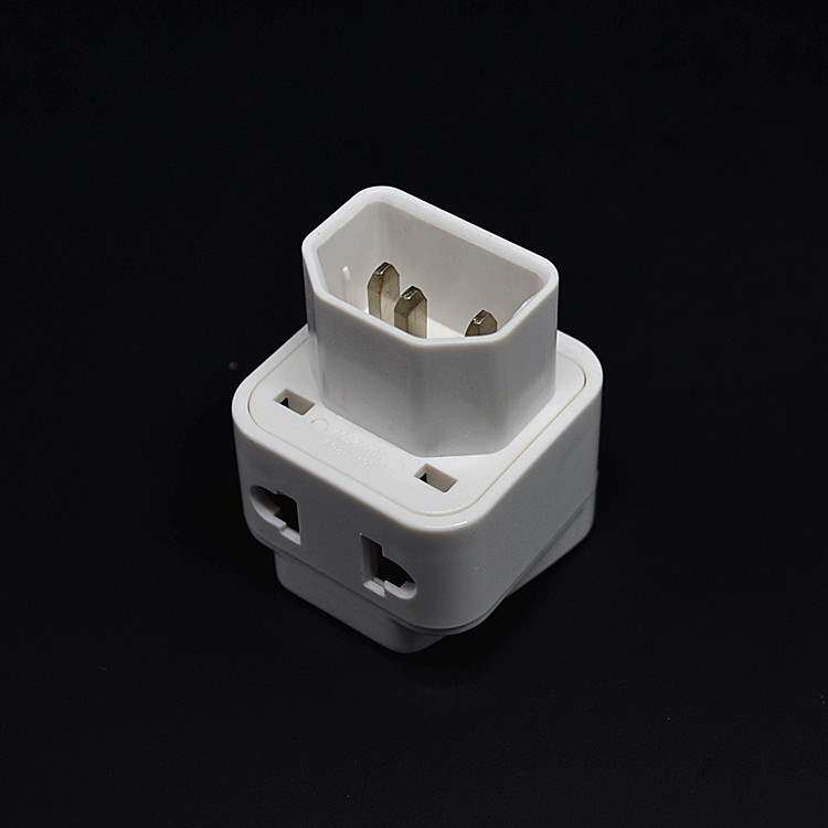 一转二位pdu专用转换插头c13品字孔插座服务器转换插头