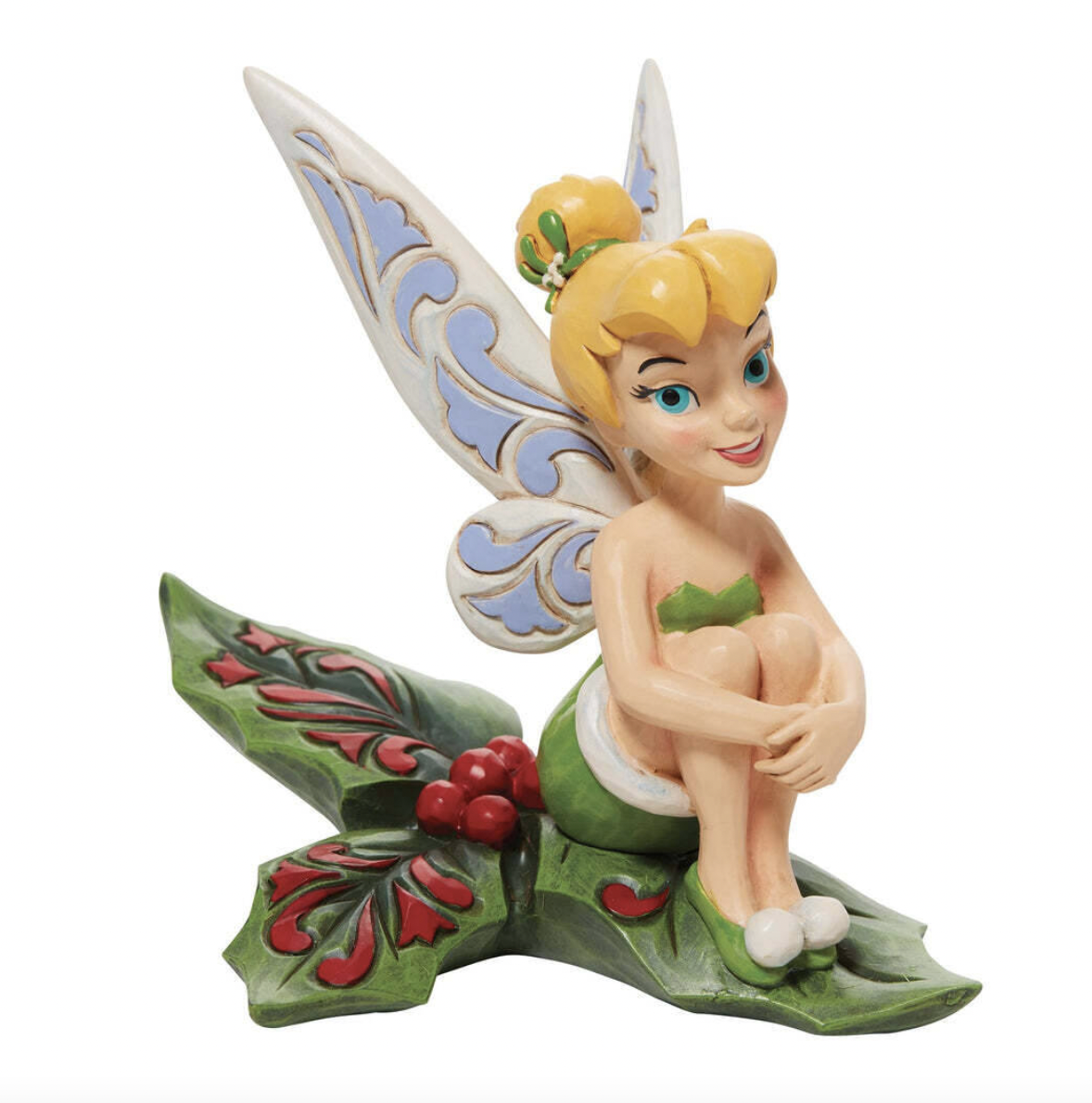 disney美国代购tinkerbellsittingonholly小叮当树脂摆件装饰摆件