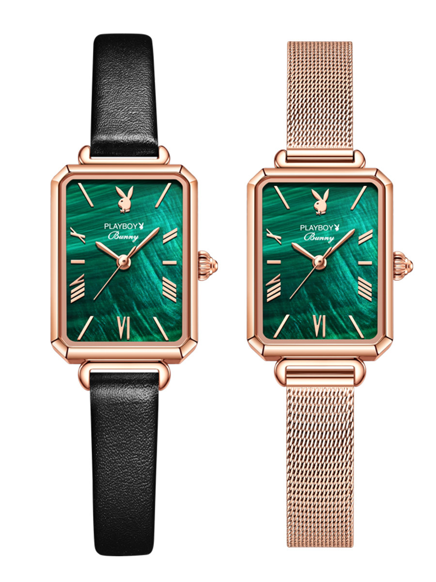 劳士顿幸福小绿网红流行行款轻奢简约气质复古国产腕表