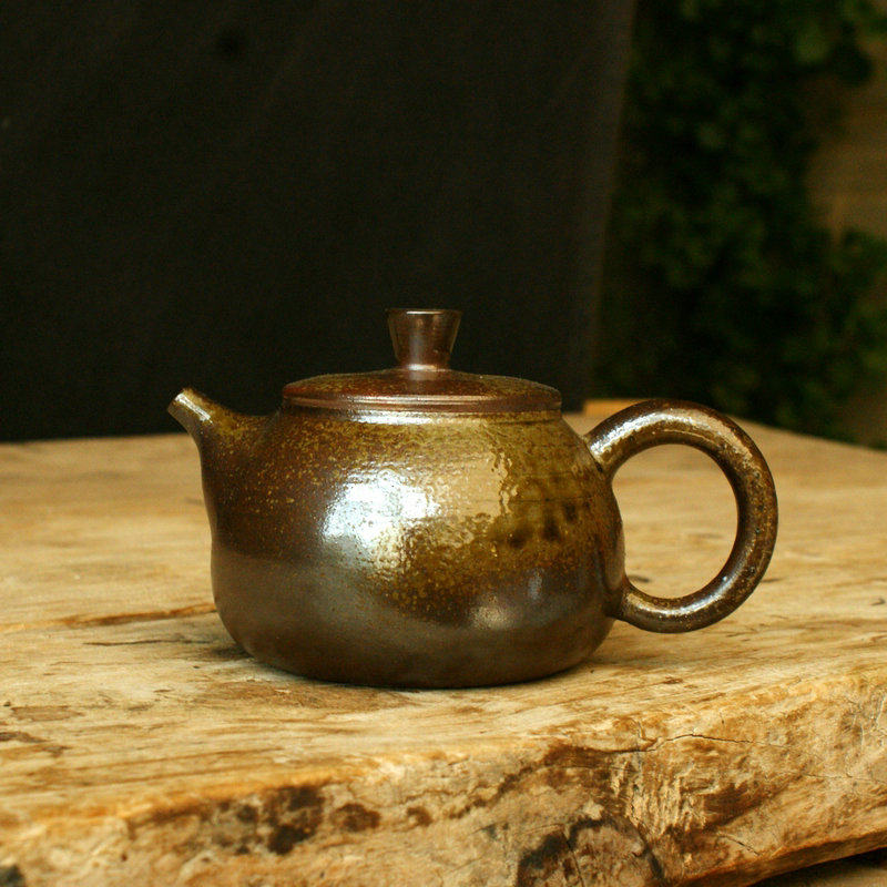 云南古法无釉柴烧自然落灰釉纯手工土陶粗陶茶壶