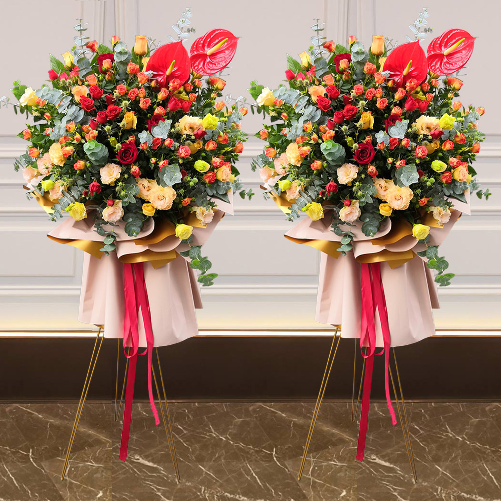 花篮开业鲜花开张乔迁应援公司上海同城速递昆山太仓送花三脚架