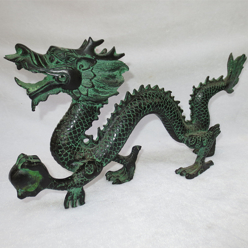 仿古青铜器戏珠生肖龙摆件摆件家居饰品工艺品青龙摆件