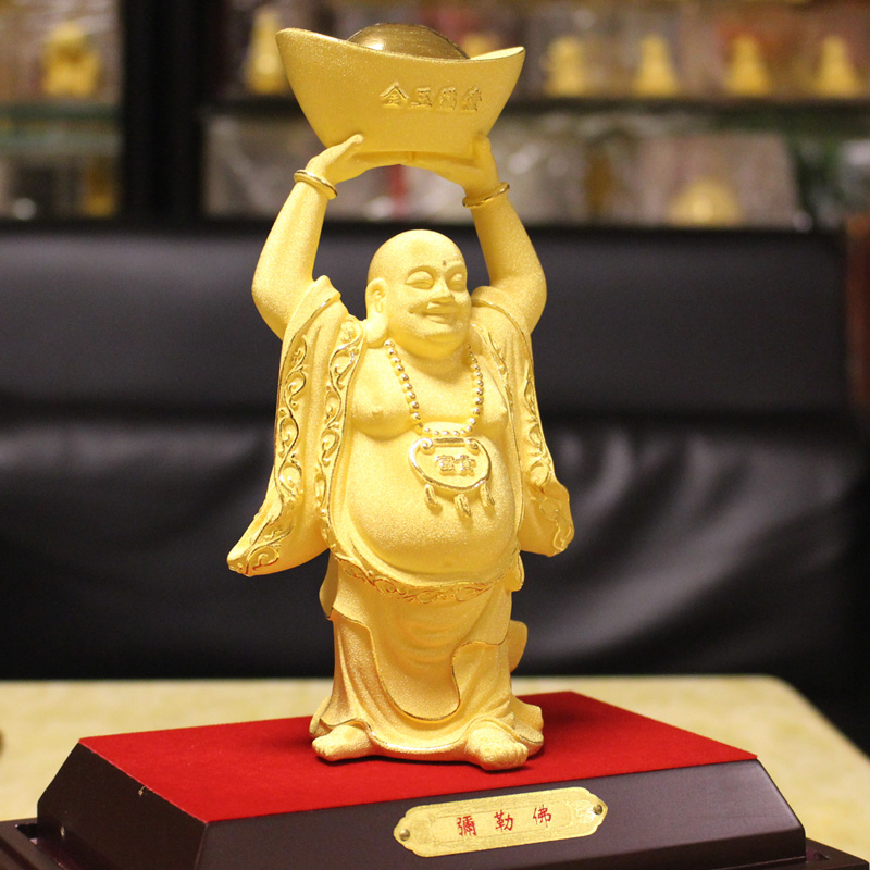 沙金摆件金玉满堂佛绒金佛工艺品商务贺礼黄金家居摆件