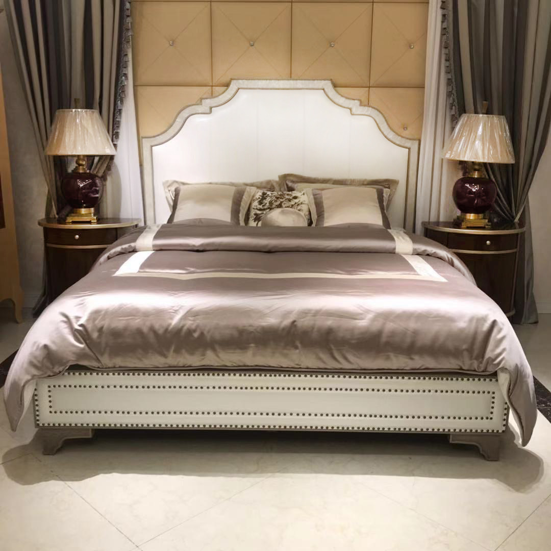 拉卡萨lacasa家具法式宫廷贝壳简约真皮双人床公主实木床