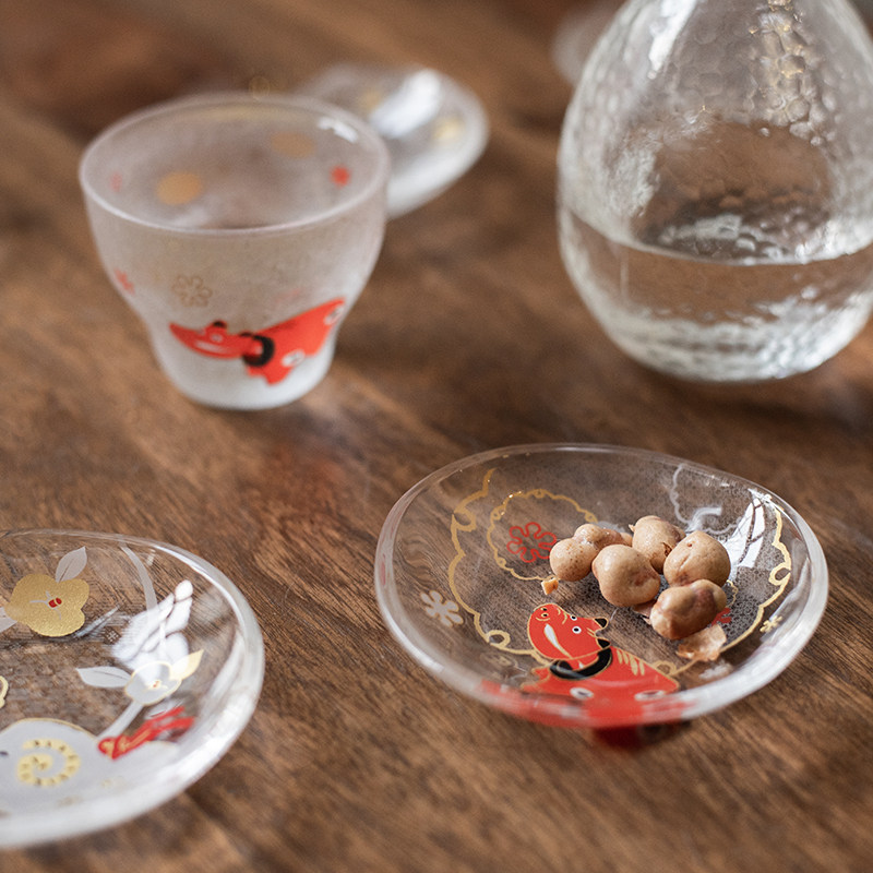 日本进口石冢硝十二生肖豆皿轻手手工玻璃碟子下酒碟
