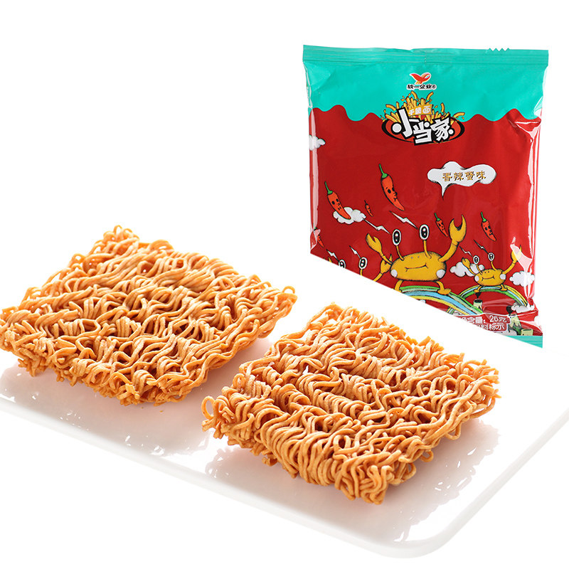 统一小当家干脆面香辣蟹味26g 干吃面捏碎面点心面 休闲零食品