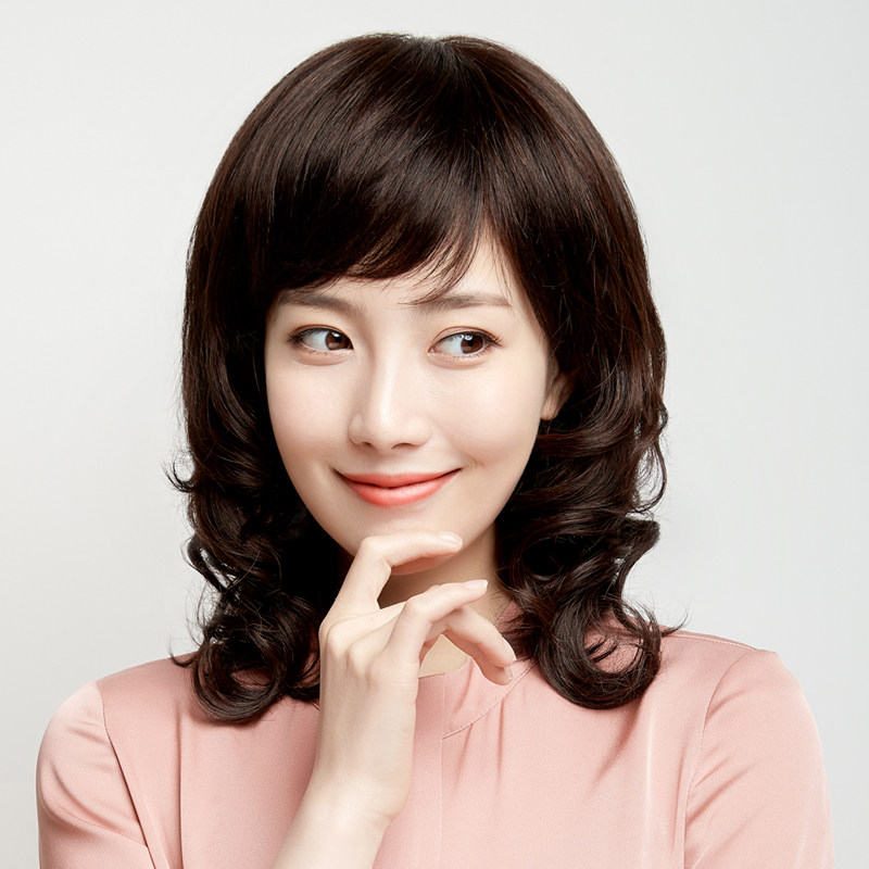 假发妈妈中长卷发中老年女士自然大波波浪齐肩日常整顶假发