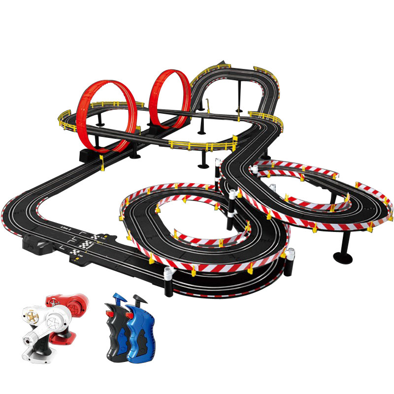 遥控混合动力轨道赛车轨道车玩具亲子大型双人竞速手摇电动轨道车