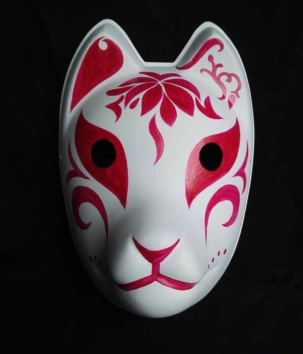 火影忍者鬼舞一族原创手绘风日本狐妖狐狸面具我是九天狐专用