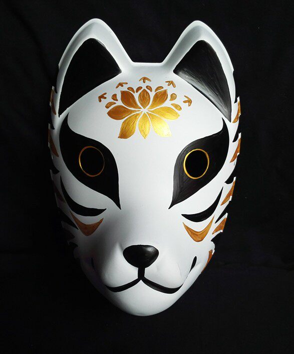 手绘日式和风猫咪老师夏目友人帐狐狸塑料全脸面具cosplay包邮