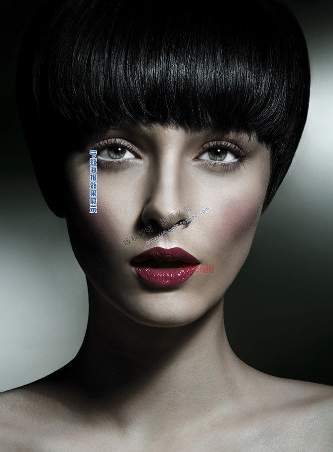 造型海报写真发型图片美发挂图新款短发订制写真