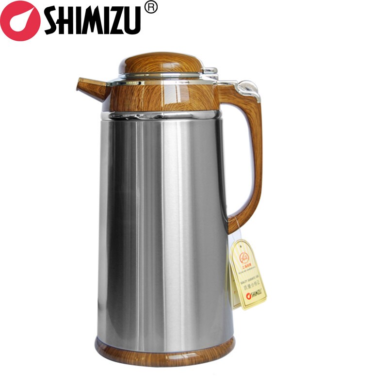 shimizu/清水保温壶家用不锈钢暖壶热水瓶大容量玻璃内胆保温瓶