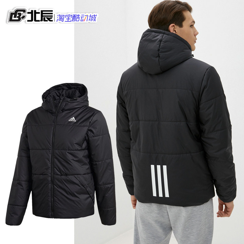 adidas阿迪达斯男子冬季防风保暖休闲连帽棉袄运动运动棉衣