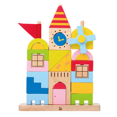 穿棍颗粒城堡积木宝宝幼儿园木质男孩女孩儿童启智玩具123岁建构