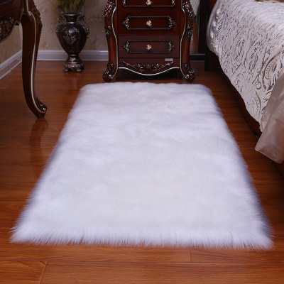 白色长毛地垫飘窗拍照卧室羊毛地毯毛毛垫子地毯