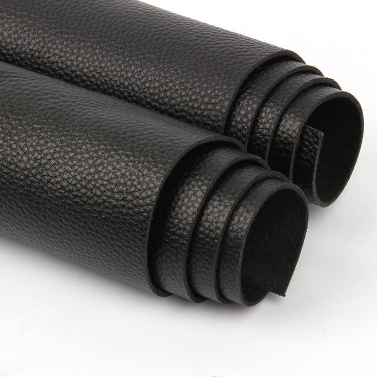 黑色牛皮真皮料荔枝纹软包沙发头层牛皮面料皮子皮革面料整张皮料