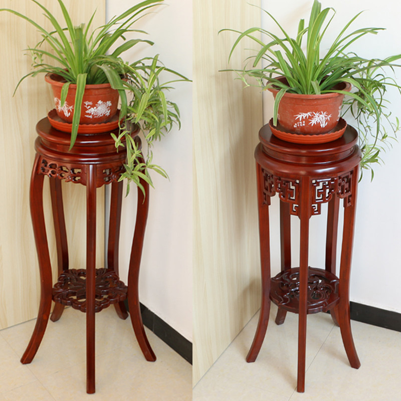 中式实木花架客厅阳台欧式花盆盆架室内多层花架