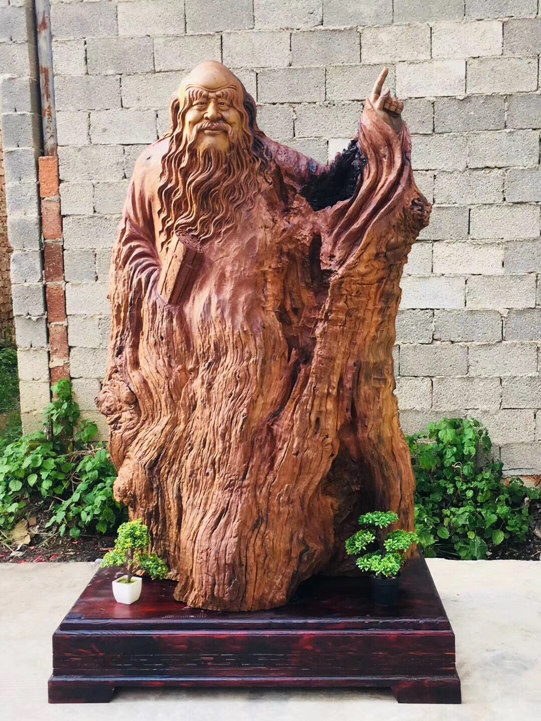 根雕木雕人物缅甸楠木实木自然整体雕刻道家根雕