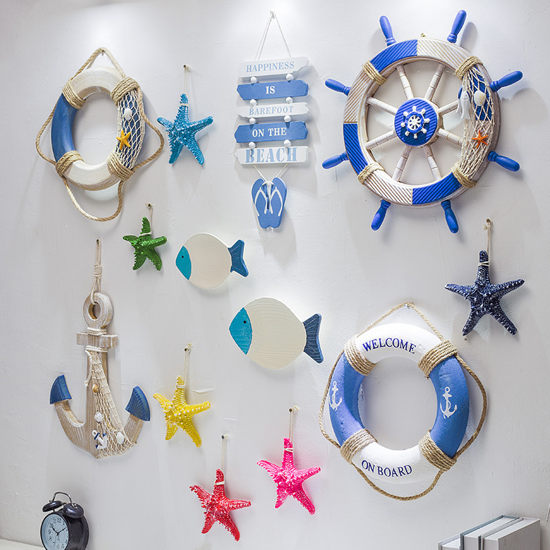 壁挂海洋风格装饰壁饰挂件地中地中海海船海星壁饰