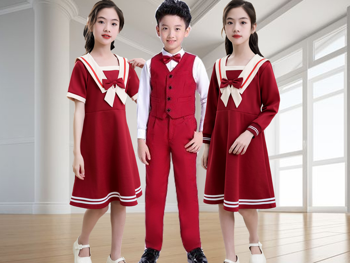 六一儿童演出服中小中小学中小学生学生大合唱团女童海军儿童演出服