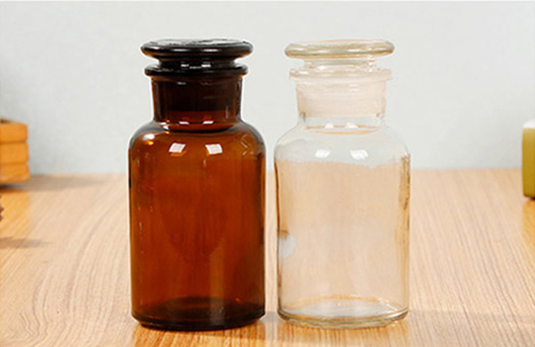 试剂瓶棕色透明细口瓶广口瓶密封瓶磨砂瓶 棕色玻璃复古小药瓶 - 徐州