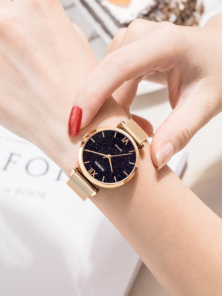 劳士顿正品女士手表女式简约气质时尚名牌满天星国产腕表