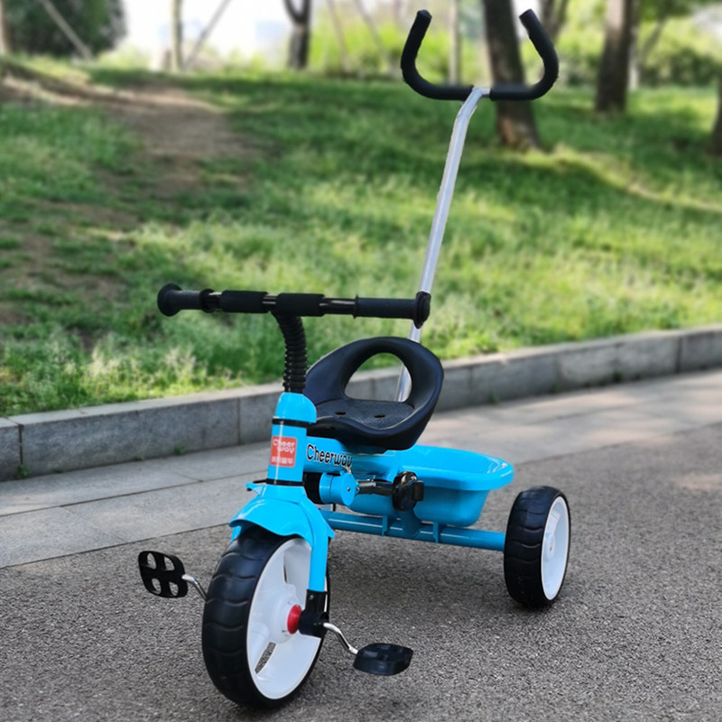 儿童三轮三轮车车小孩车带推杆发泡轮宝宝幼儿脚踏车三轮车