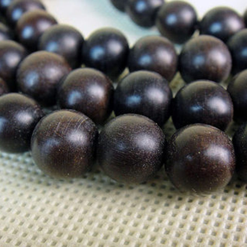 乌木佛珠碳化木阴沉108颗10mm麻柳精磨念珠项链佛珠
