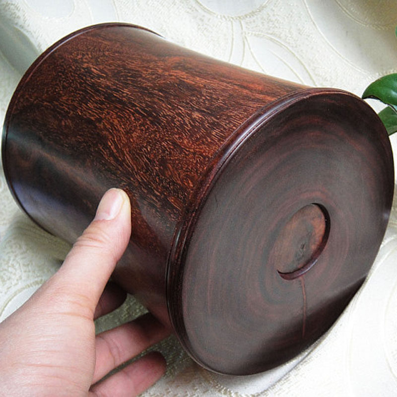 小叶紫檀木雕件明束腰木檀世家古典器皿勾边大笔木雕