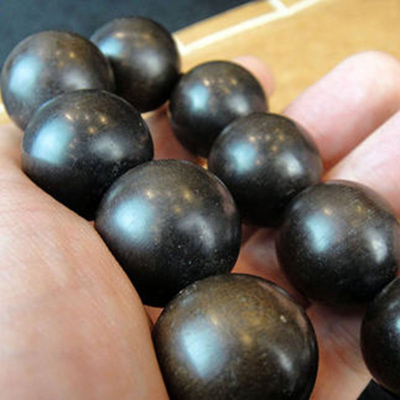 乌木碳化木阴沉木手串20mm麻柳抛光尺寸佛珠持珠车佛珠