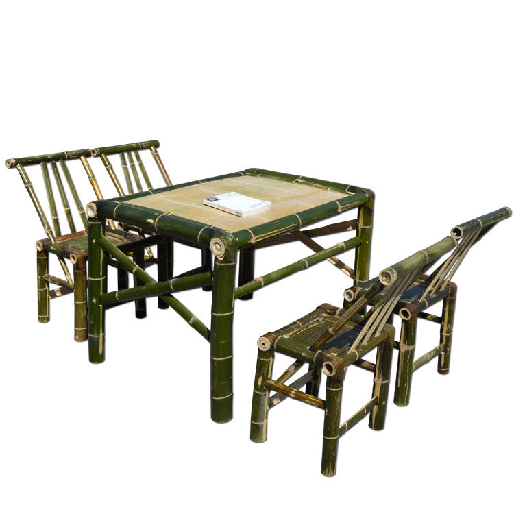 手工镶嵌制作竹桌椅套装阳台桌椅凳子竹家具茶几桌订做竹桌椅套件