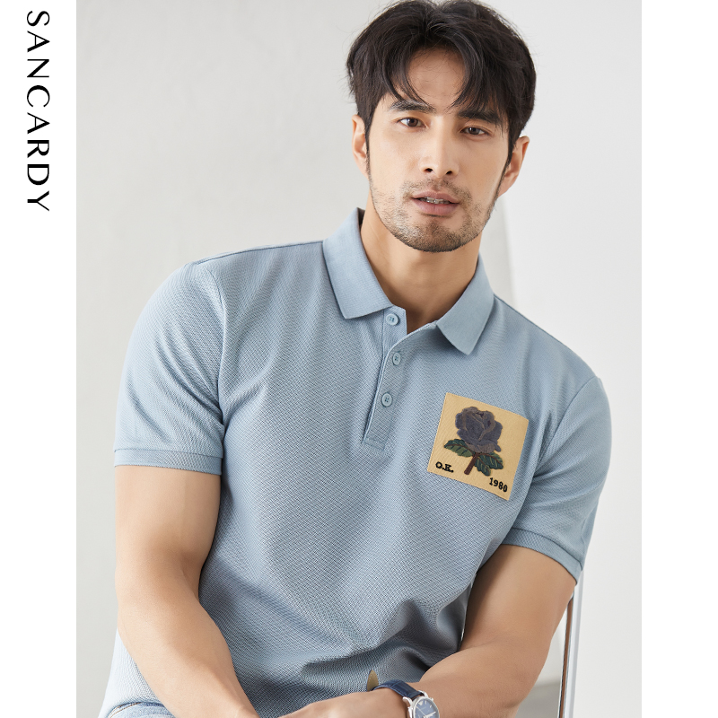 意式休闲男士POLO衫商务休闲2022夏季新款男翻领纯色短袖T恤男