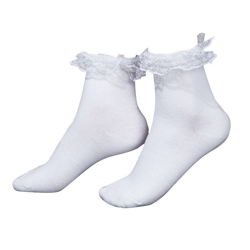 dt拉丁舞袜子专业脚踩袜白色蕾丝花边(热品库)
