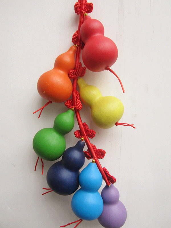 葫芦娃包邮天然葫芦七彩七色带藤挂件挂饰六一葫芦