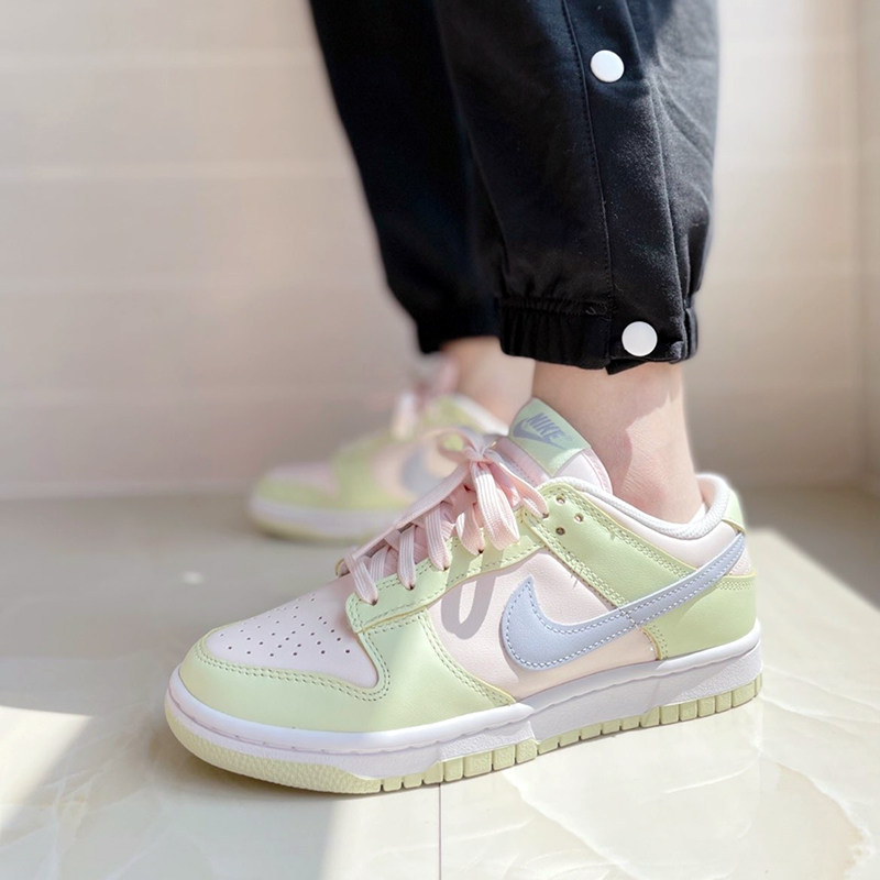正品nike耐克dunklow黄粉冰柠女款低帮休闲板鞋