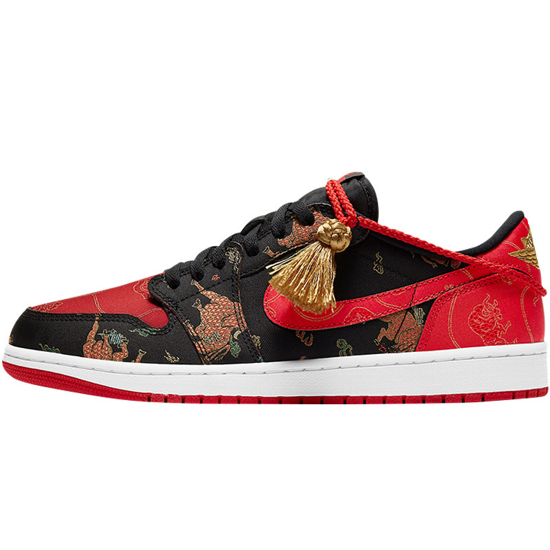 airjordanlowaj1cny黑红红金中国新年低帮篮球鞋