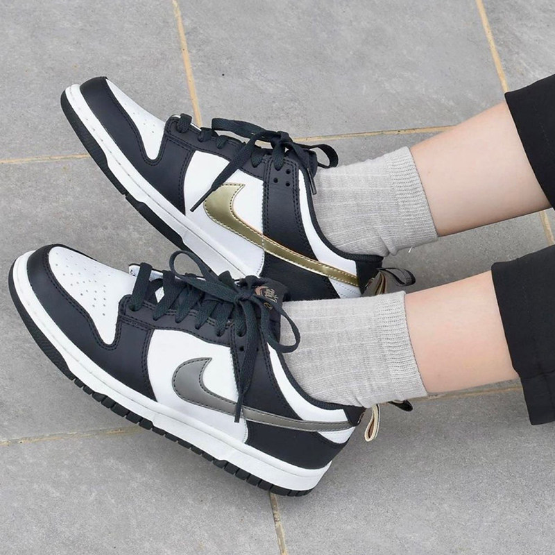 nike耐克女鞋dunklow黑白小熊猫金银女子休闲运动休闲鞋