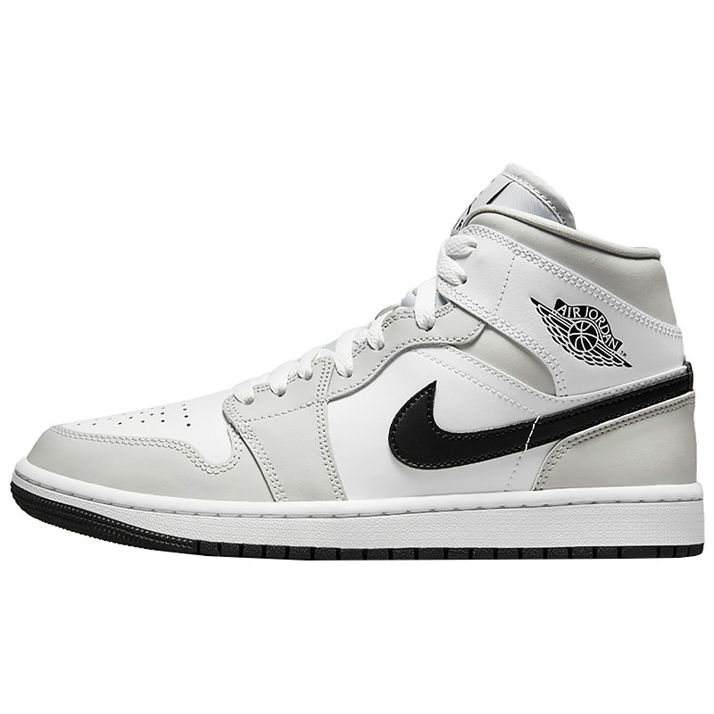 airjordanmidaj1烟灰灰雾灰白灰色中帮休闲篮球鞋