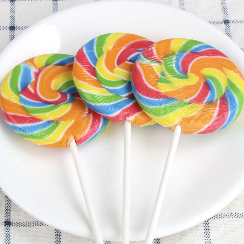 24支装创意卡通综合水果味猪猪侠彩虹棒棒糖小孩子零食波板糖批发