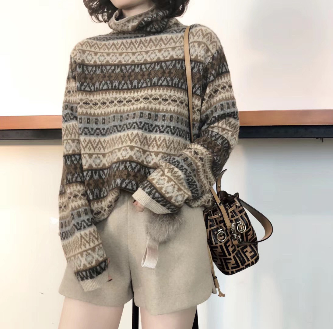 牦牛2020高领慵懒大毛毛衣女冬欧洲站安哥拉羊绒毛针织衫